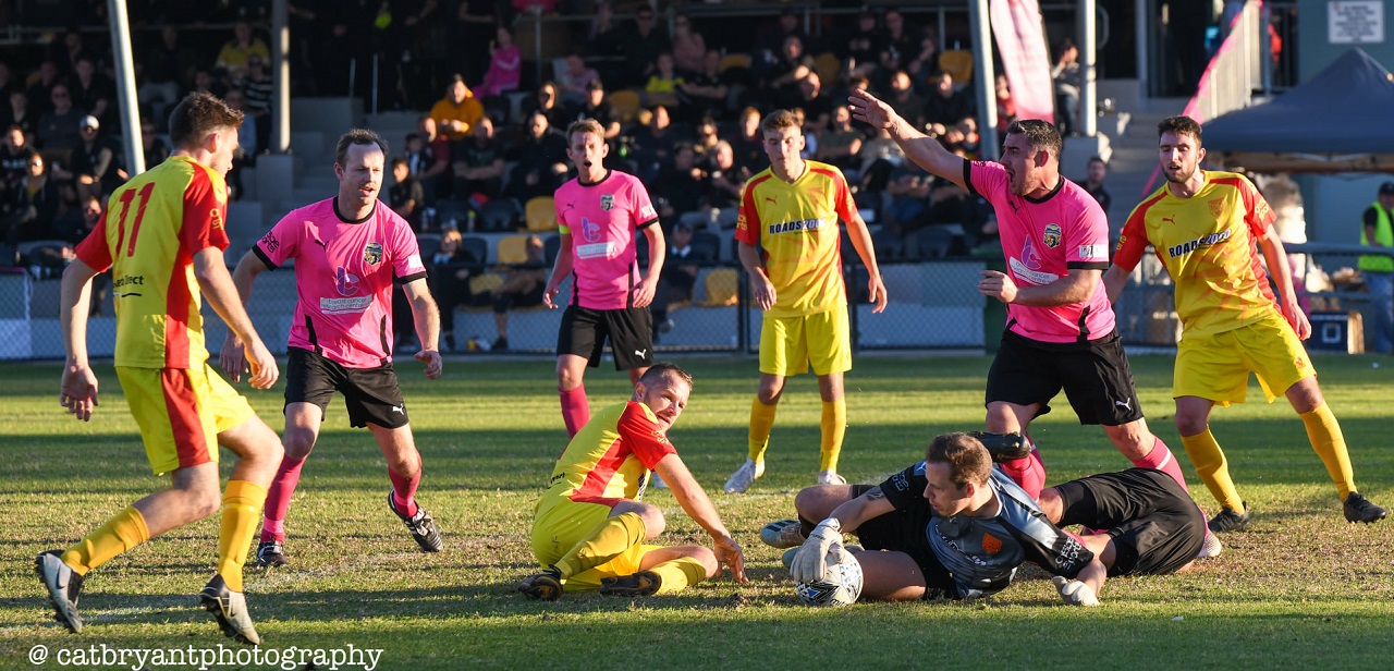 Stirling Macedonia won 5-1 at Forrestfield United. Photo by Cat Bryant Photography